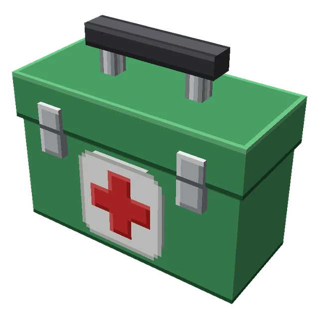 BlockNation medkit, a red first-aid case